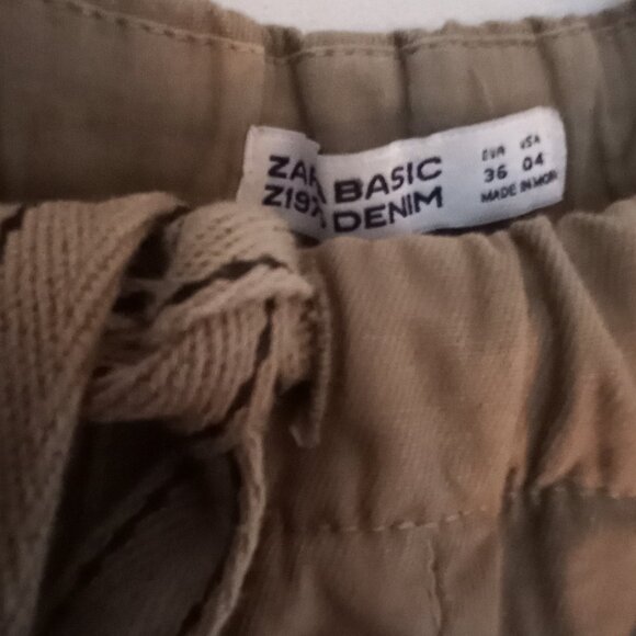 ZARA slouchy khaki/olive cargo pants with patches - Picture 7 of 12